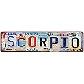SCORPIO Zodiac Sign Star Sign Vintage Metal Tin Sign, Street Sign, Home Decor, Room Decor, Wall Decor, Bathroom Decor, Bar Decor, Cafe Decor, Garage Decor, 16 x 4 Inch