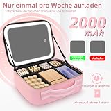 Suupvaor Travel Makeup Bag with LED Mirror 2-Layer Adjustable Compartments view 5