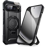SUPCASE for Google Pixel 10 Pro XL Case with Stand Support Pixelsnap,Black | Translucent PC Backplate, Strong Magnetic, Compatible with MagSafe, Heavy Duty Protection, Anti-Slip, Unicorn Beetle Grip