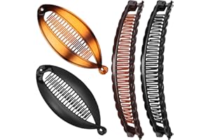 Aoliandatong 4 pcs Banana Hair Clips Set, Vintage Fishtail Hair Clip French Banana Clip Classic Clincher Combs Ponytail Holde