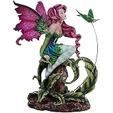 Pacific Giftware Beautiful Flirting Fairy with Hummingbird Collectible Decorative Statue 6.5H