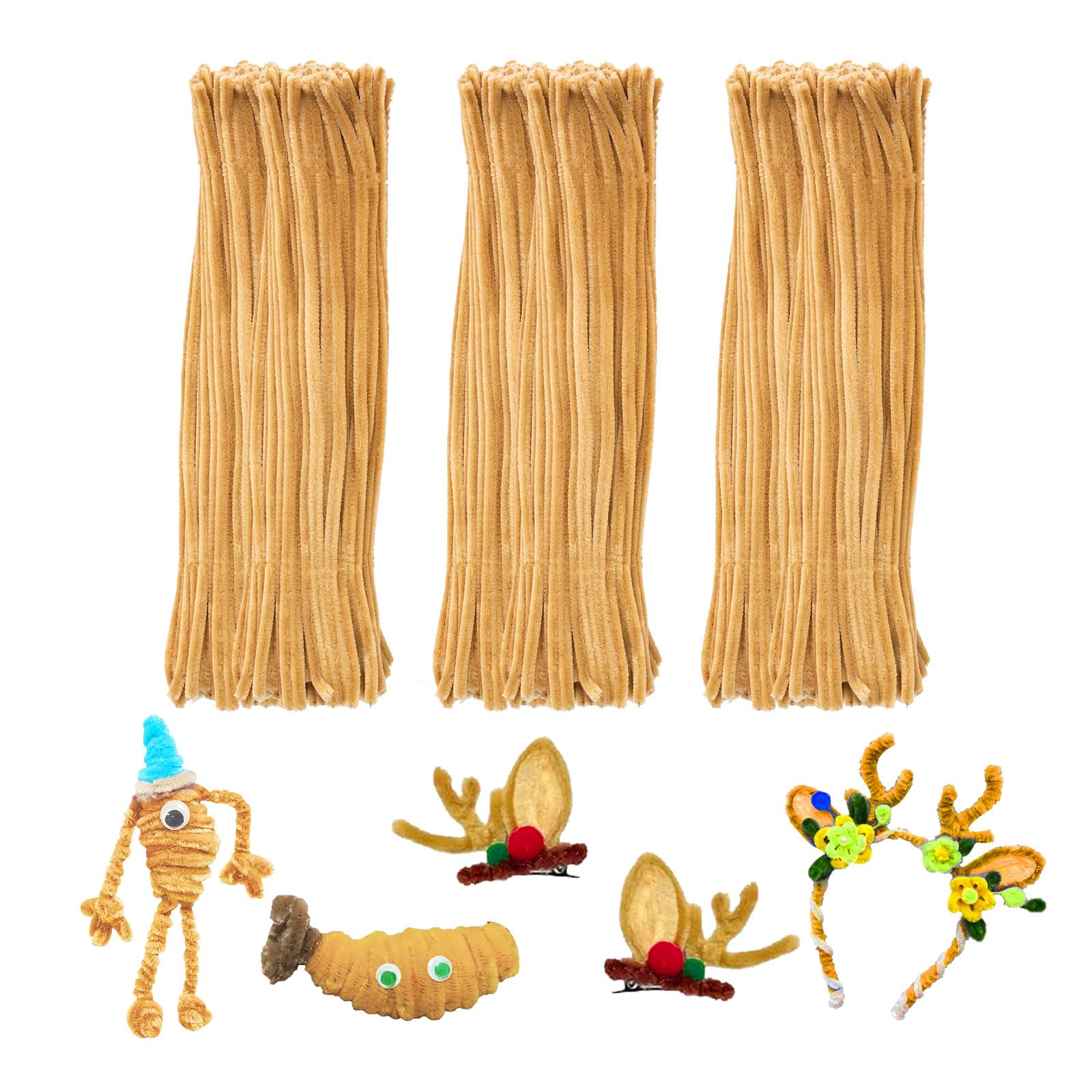 Light Brown Pipe Cleaners,Art Supplies,200pcs