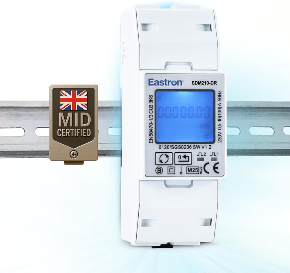 Eastron SDM210-DR Single-Phase Current Rate Monitor 100 A kWh Energy Meter