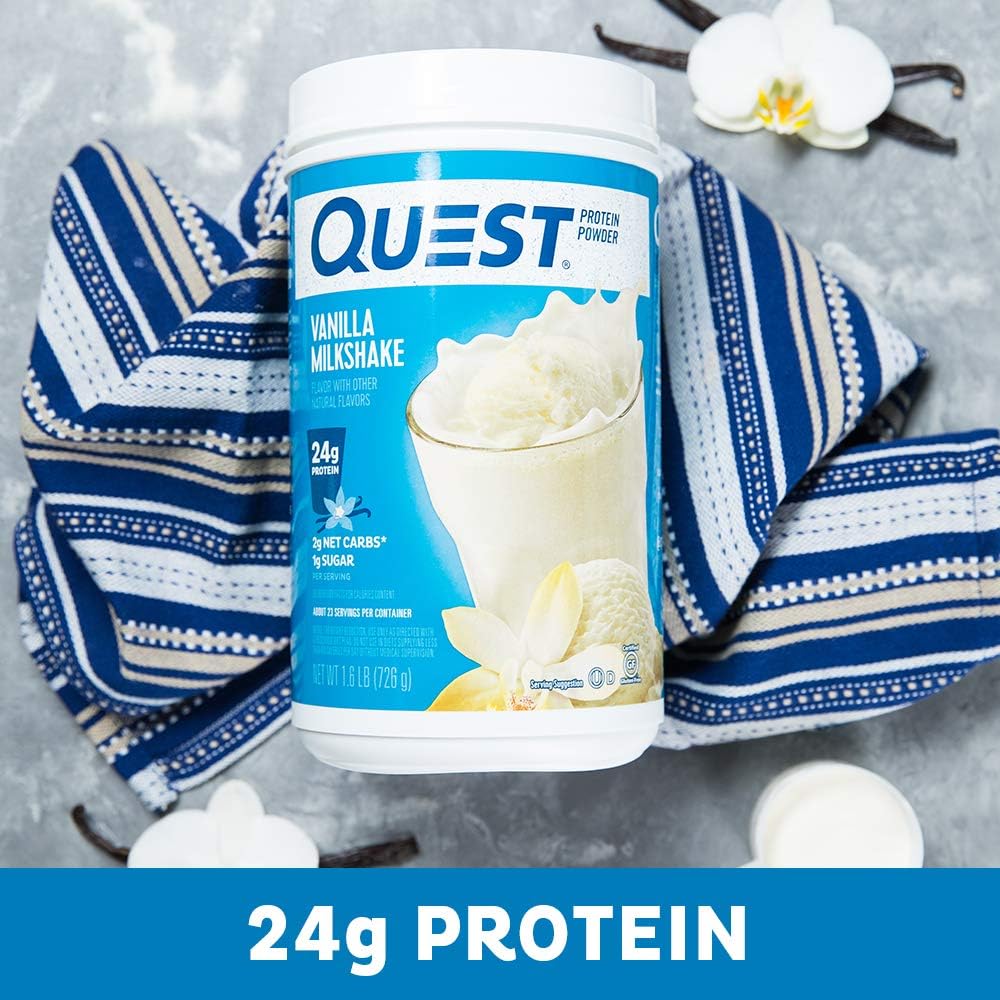 Quest Nutrition Vanilla Milkshake Protein Powder, High Protein, Low Carb, Gluten Free, Soy Free, 25.6 Ounce (Pack of 1): Health & Personal Care