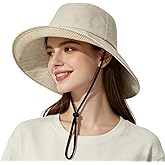 Womens Wide Brim Sun Hat UPF 50+ Foldable Bucket for Beach Travel | 4.5-Inch Wide Brim, Foldable &amp; Packable, Adjustable Chin Strap, Wire-edged Shapable Brim, for Gardening Hiking