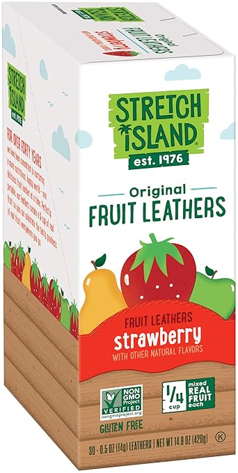 Stretch Island Strawberry Original Fruit Leather Snacks, Vegan | Gluten Free | Non-GMO | No Sugar Added