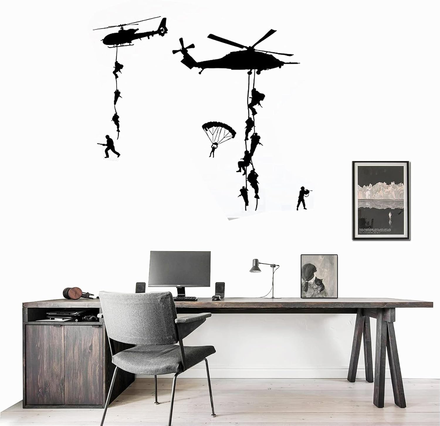 Helicopter Wall Stickers, Military Helicopter Wall Stickers, Airplane Poster Wall Art Mural Living Room Decoration Children Children Boy Room Wall Decal Army Wall Decal Nursery Vinyl Home Decor