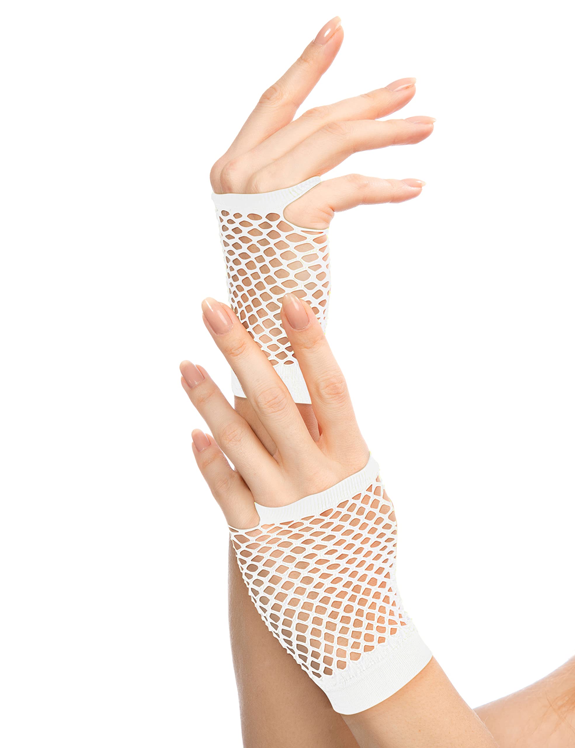 Balinco Rocking Fishnet Gloves 80s / 90s for Ladies & Girls (White)