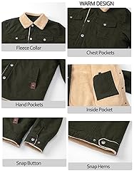 MANSDOUR Men's Winter Jacket Warm Sherpa Lined