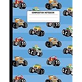 Composition Notebook: Monster Truck Handwriting Paper Journal, Primary School Grades K-2, 7.44 x 9.69 inches, 110 pages