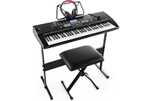 JOYMUSIC 61-Key Electronic Keyboard Pack with Headphones,Microphone,Stand,Stool,and Power Supply-The electronic keyboards (Pack of 1)