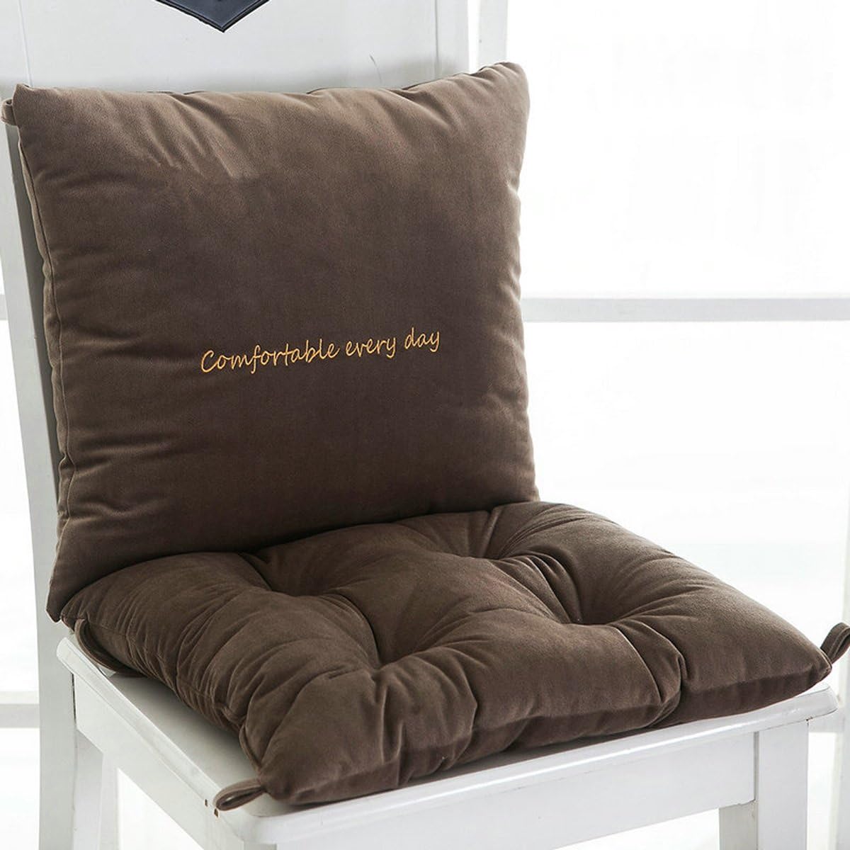 AliboSoft Nonslip Chair seat cushions and lumbar back supports pillow with string tie backs grip sitting pads coccyx cushion in office,kitchen,dinning room,and garden chair