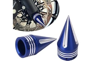 TDZ MOTO TDZ Front Axle Nut Covers 3.6" Inch Spike Front Axle Nut Covers Caps for Harley Softail Dyna Touring Street Electra Road Glide Sportster ，Blue