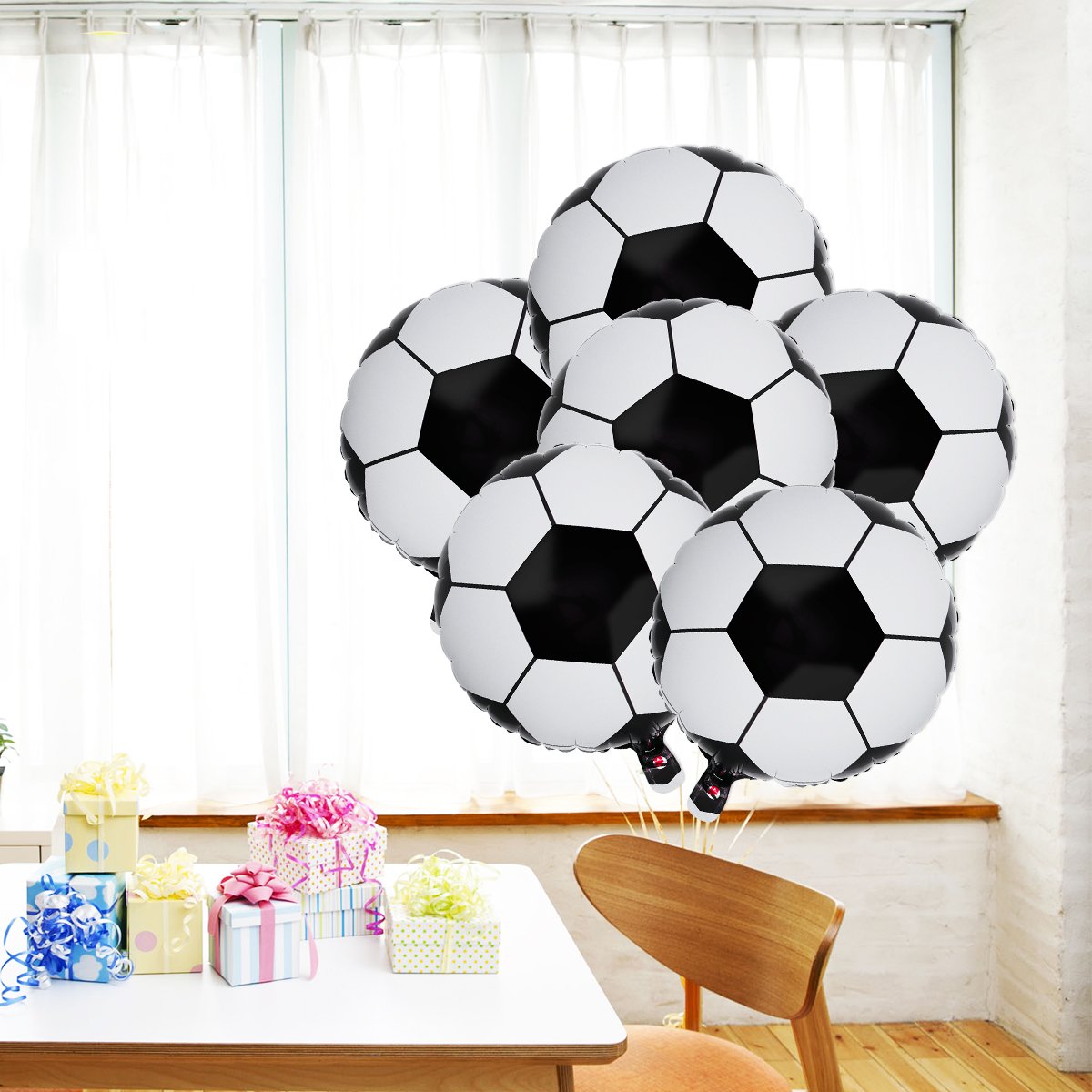LUOEM Soccer Balloons Football Foil Balloon Soccer Theme Birthday Party