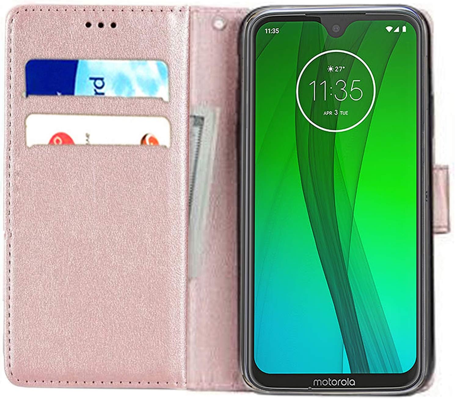 Mobile Stuff Motorola Moto G7 Power Case, Leather Wallet with Flip Cover - Image 5