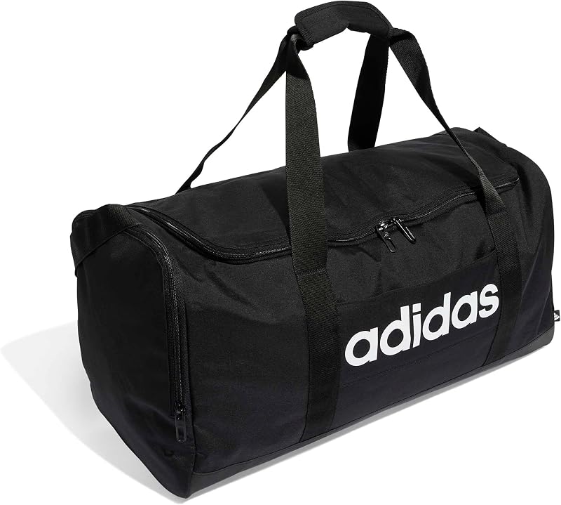 Unisex Adulto Essentials Linear Duffel Bag Duffel Bag, Black/Black/White, M
