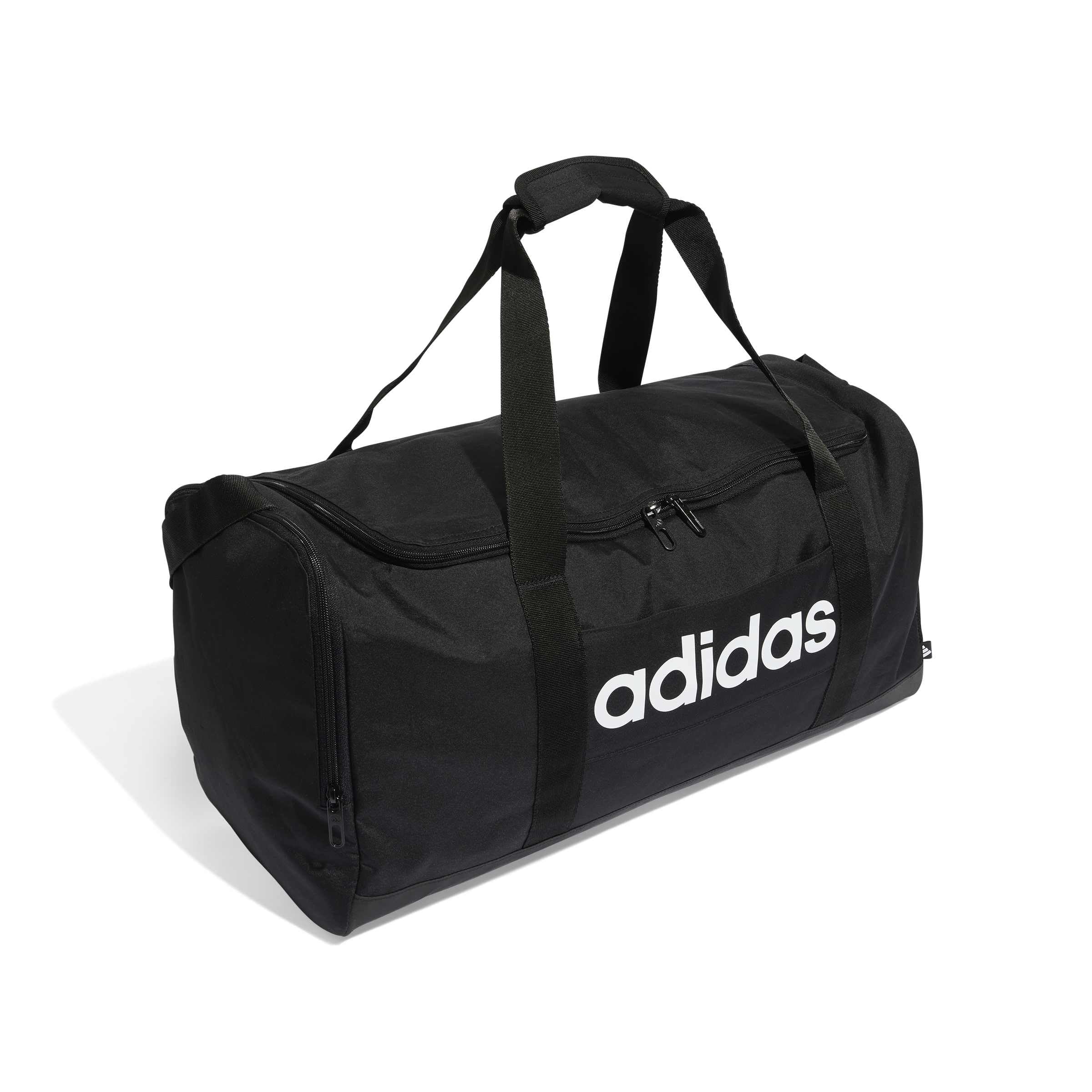 adidas Unisex Essentials Linear Duffel Bag Duffel Bag, Black/Black/White, M 3