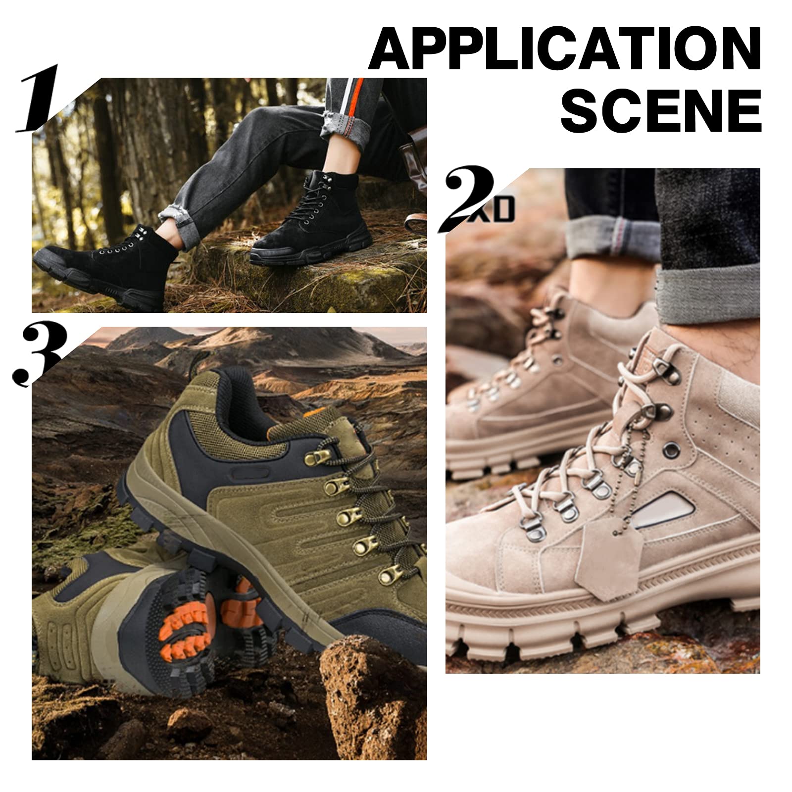 PH PandaHall 60 Sets Shoelace Hook 6 Colors Metal Lace Hooks Mounting Clips Fittings D‑Ring Eyelet Buckles with Rivets for Hiking Boots Repair Leather Boot Shoes