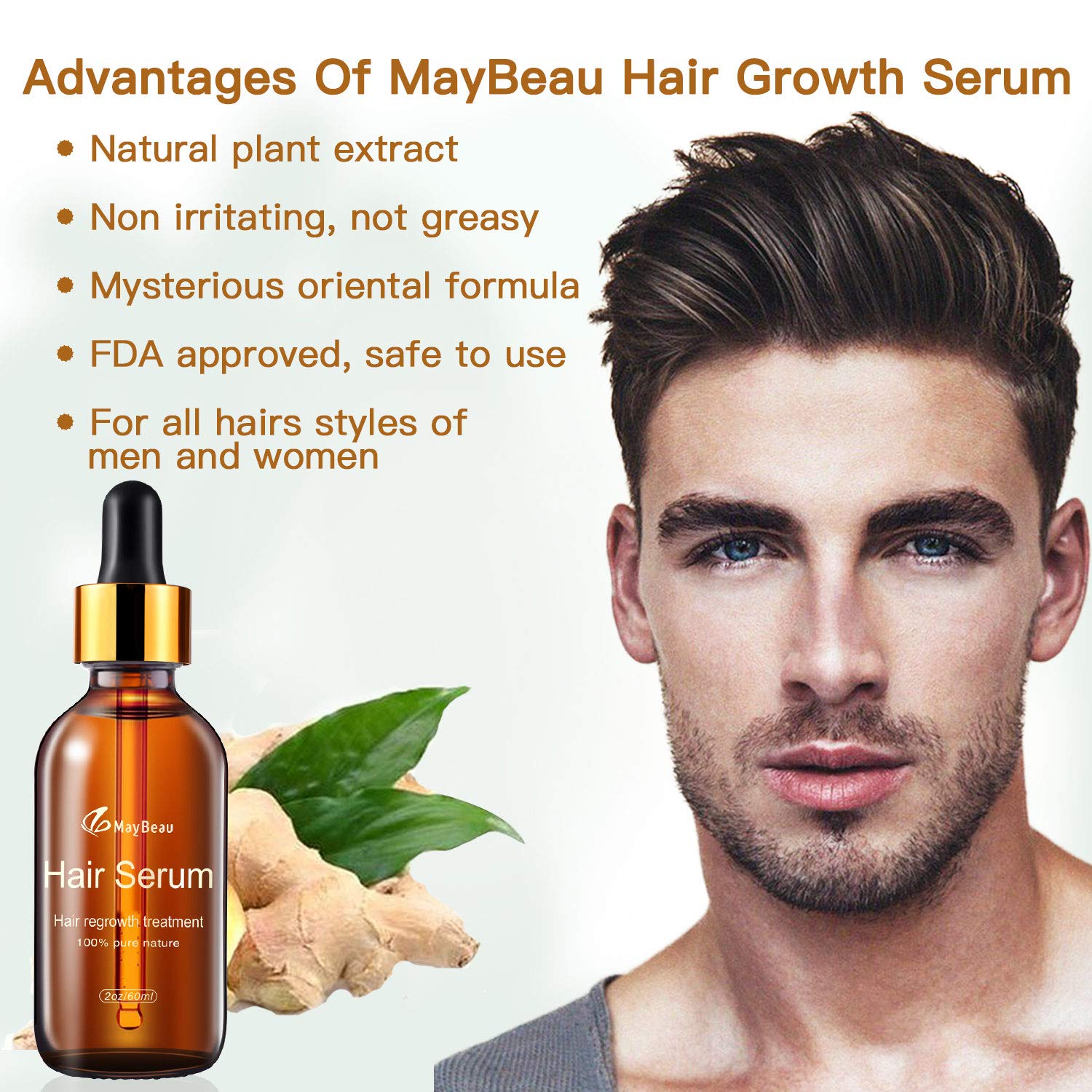 Hair Growth Serum MayBeau Essential Oil Upgrated Hair Growth Treatment With Thinning Hair Loss Hair Loss Treatment for Men and Women : Beauty