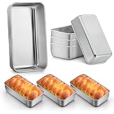 LIANYU 9x5 Inch Loaf Pans 8 Pack Bread Baking Molds Stainless Steel Baking Molds for Homemade Bread Brownies and Libra Cakes 
