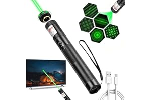 JANHER Green Laser Pointer,High Power Laser Pointer, Green Laser Pointer Indicator Light, Long Range Pointer for Hiking, USB Charge
