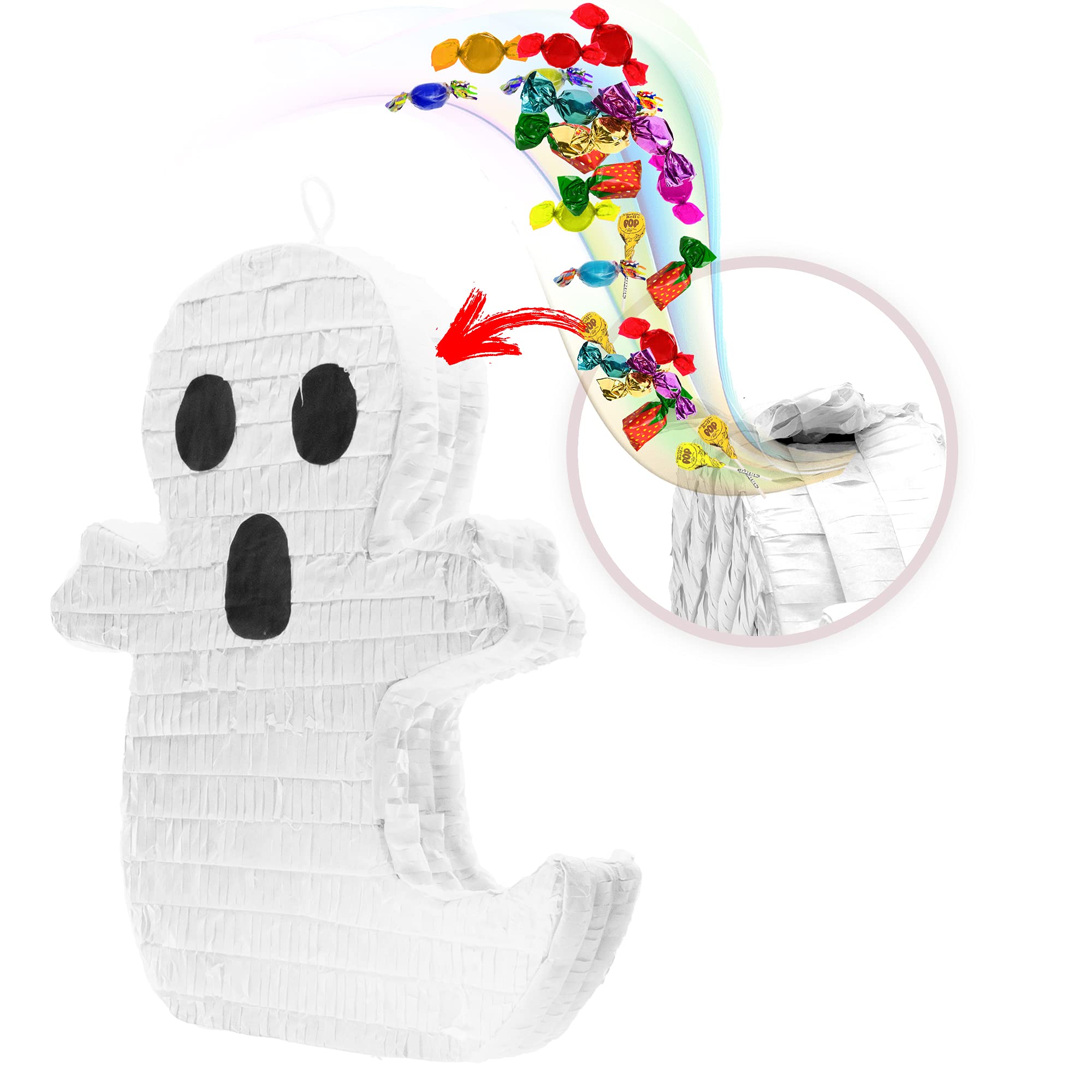 Costume Wizard Spooky Ghost Pinata-Halloween Mexican Pinatas for Birthday Parties and Events,Themed Fillable Pinata for Candy,Toys,and Treats,Fun for Boys and Girls,Includes Hanging String