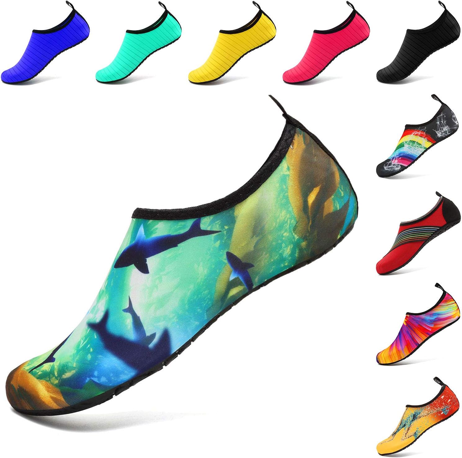 VIFUUR Water Sports Shoes Barefoot Quick-Dry Aqua Yoga Socks Slip-on for Men Women Kids