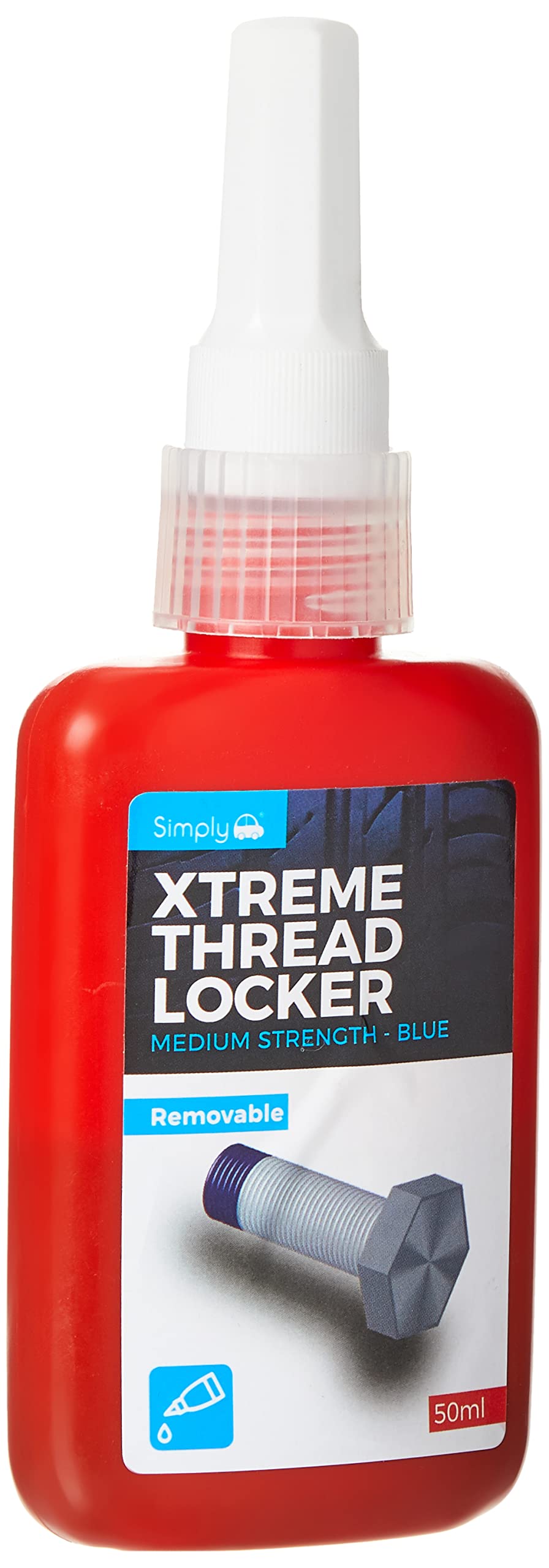 Simply XRTL1 Xtreme Removable Thread Locker, Medium Strength, 50 ml, Blue