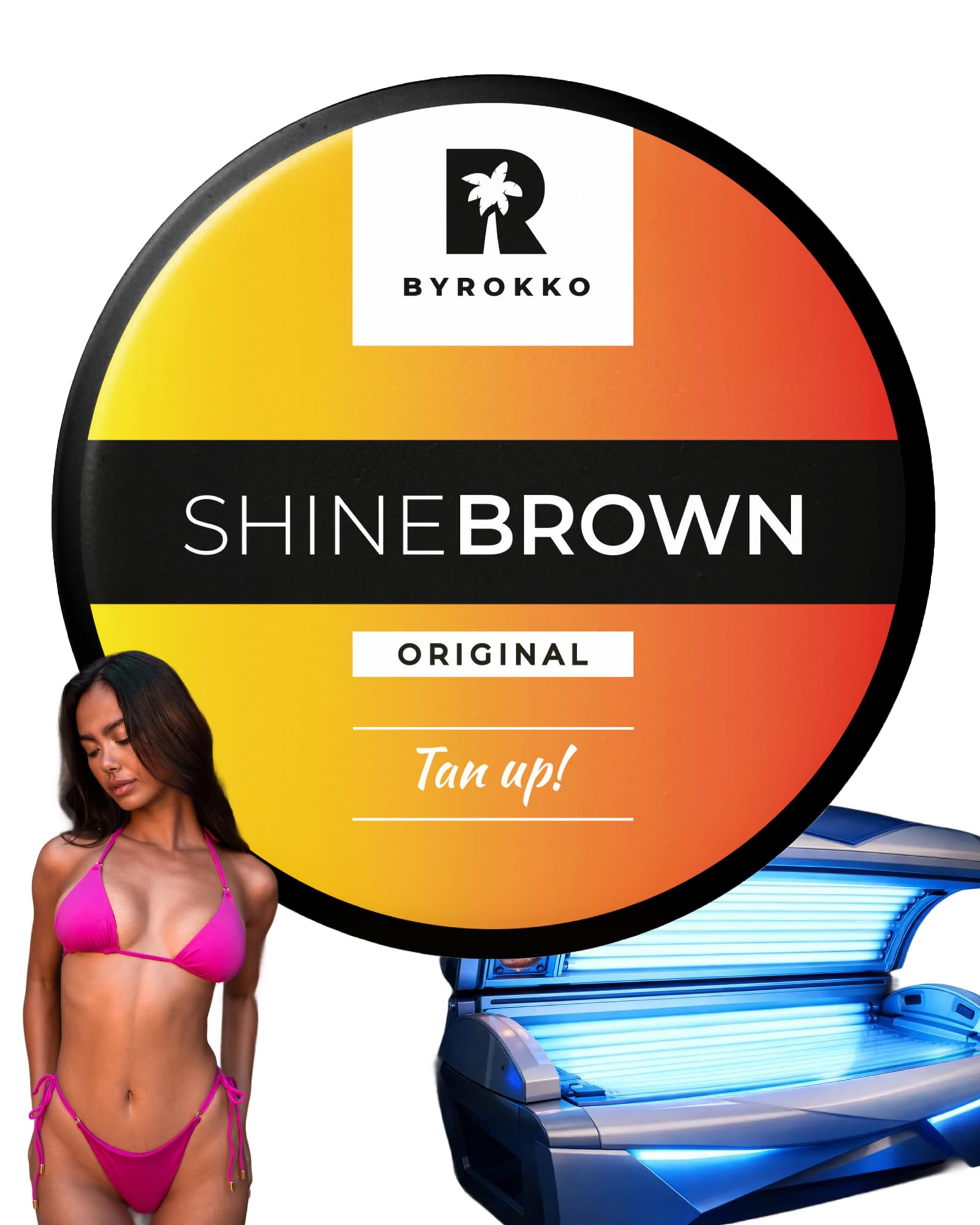 BYROKKO Shine Brown Tanning Accelerator 210ml - Fast Bronzing Sunbed Cream and Outdoor Tan Enhancer - Deep Natural Glow with Oil-Rich, Water-Resistant and Hydrating Formula