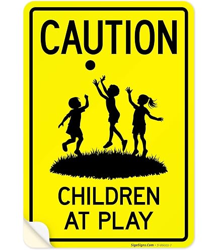 Amazon.com: Hillman 840020 Caution Children at Play Sign, Yellow