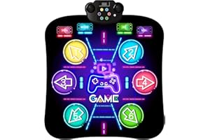 ZIZZ Dance Mat Gift for Kids:Best Dance Pad for Toddler Age 3 4 5 6 7 8 9 10 11 12 Years Olds Boys Girls Birthday Activities Party Favor Supplies Outdoor Games Gifts with LED Lights & Bluetooth Modes
