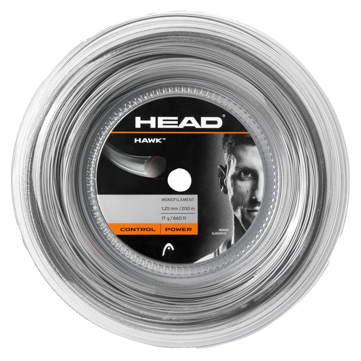 HEAD Hawk Reel Racquet String - Multi-Colour/Green, Size 17