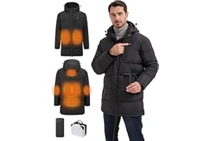 WINDPOST Men's Winter Jacket Heated Jacket for Men with Battery Pack Mens Winter Coat Electric heated jackets