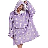 Fiosnow Daisy Blanket Hoodies for Women and Men Adult Oversize Wearable Blanket Hoodies for Soft and Warm