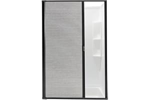 Camper Comfort RV Retractable Rolling Shower Doors | 4 Sizes - 2 Color Options | Replacement Shower Door | Woven Mesh Vinyl (36W x 65H, Black)