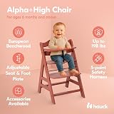 hauck Alpha+ Cork Wooden High Chair Beech 6m-90kg 5-Point Strap view 4