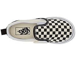 Vans Toddler's Slip On V, (Checkerboard) Bkack/Off