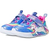 Skechers Girls S Lights: Unicorn Chaser Sneaker, Blue Sparkle/Multi, 7 Toddler