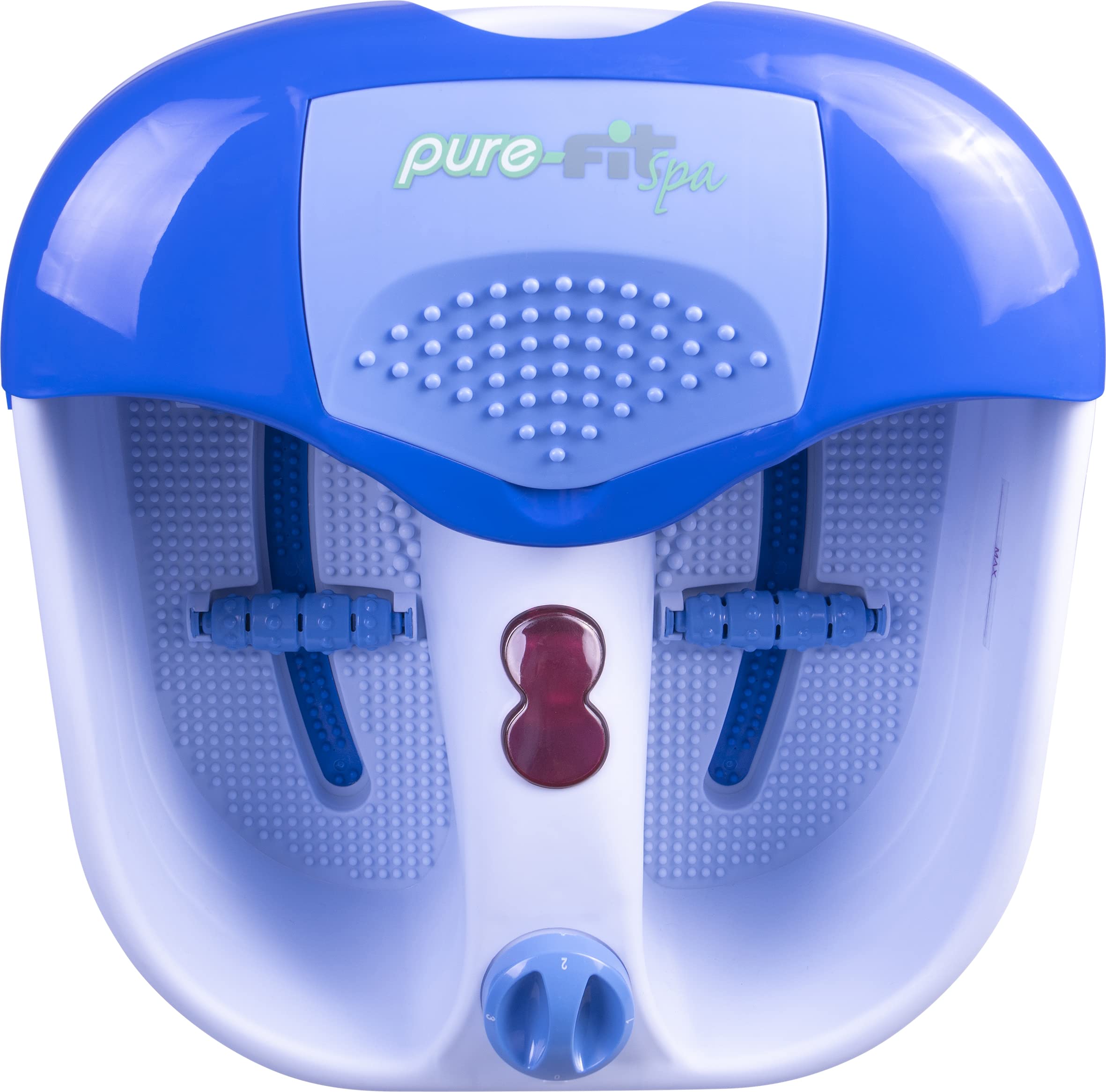 Deluxe Foot Spa from Pure-Fit Spa Designed to Relax, Pamper and Invigorate, 3 Massage Settings, Acupressure Massage Rollers plus a Multipurpose Pedicure Kit Blue
