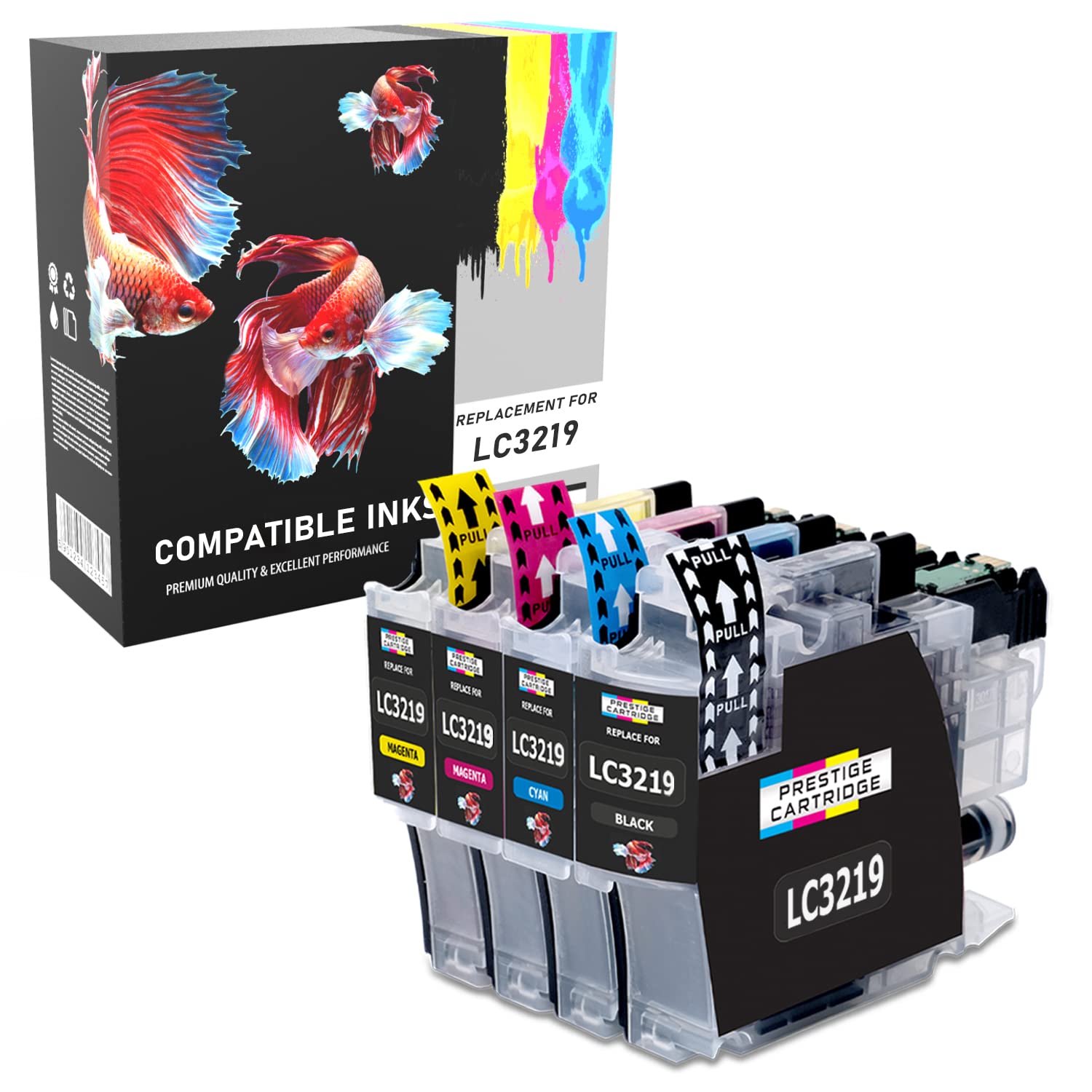PRESTIGE CARTRIDGE Set of 4 Compatible LC-3219XL Ink Cartridges for Brother MFC-J5330DW, MFC-J5335DW, MFC-J5730DW, MFC-J5930DW, MFC-J6530DW, MFC-J6930DW, MFC-J6935DW