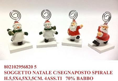Segnaposto Natalizi Amazon.Idea Bomboniere Idea Natale Set 4 Pezzi Segnaposto Con Soggetto Natalizio Con Clip Pinzetta Portafoto Amazon It Casa E Cucina
