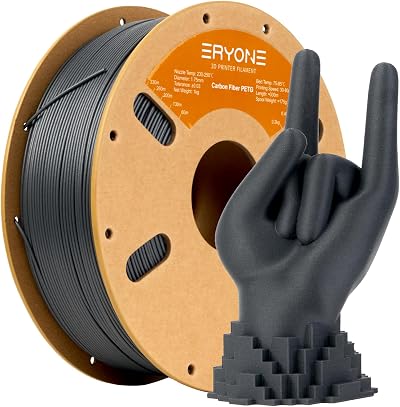 ERYONE PETG Carbon Fiber Filament 1.75mm 1kg Dark Grey 2.2lbs