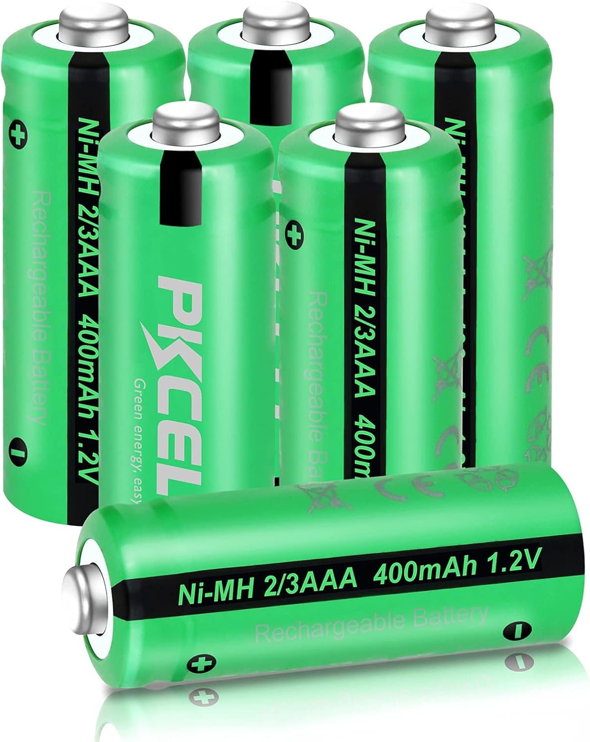 Solar Light Batteries, 2/3AAA 1.2V 400mAh NIMH Rechargeable Battery, for Garden Lights,Decoration Lights, 4 Packs, PKCELL