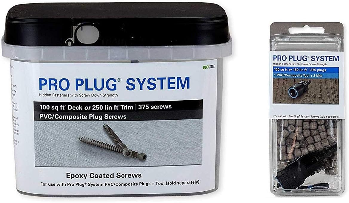 Fasteners Ft. Pro Plug PVC Plugging System for AZEK Brownstone Decking
