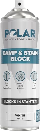 Polar Damp & Stain Block Spray 500ml White Primer Sealer Mould Rust