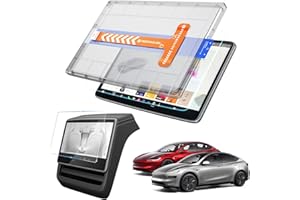 YEE PIN for 2025 2026 Tesla Model Y Juniper Screen Protector Anti Glare & 2024-2026 Model 3 Highland Matte Screen Protector - [No More Glare & Fingerprint] 9H+ Tempered Glass Front & Rear Protector - [2-Pack]