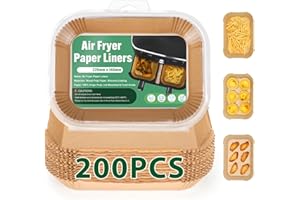 Ceecysaa 200PCS Air Fryer Liners Oil-Water Resistant,8.6x5.5'' Rectangular,Food-Grade Non-Stick, Air Fryer Parchment Paper Li