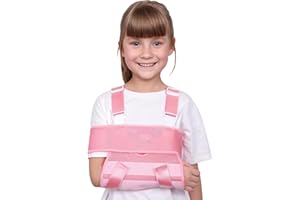 ENLUNTRA Kids Upper Extremity Sling, Breathable & Comfort Arm Sling Shoulder Immobilizer，Adjustable Arm Sling for Elbow Injury(Pink)