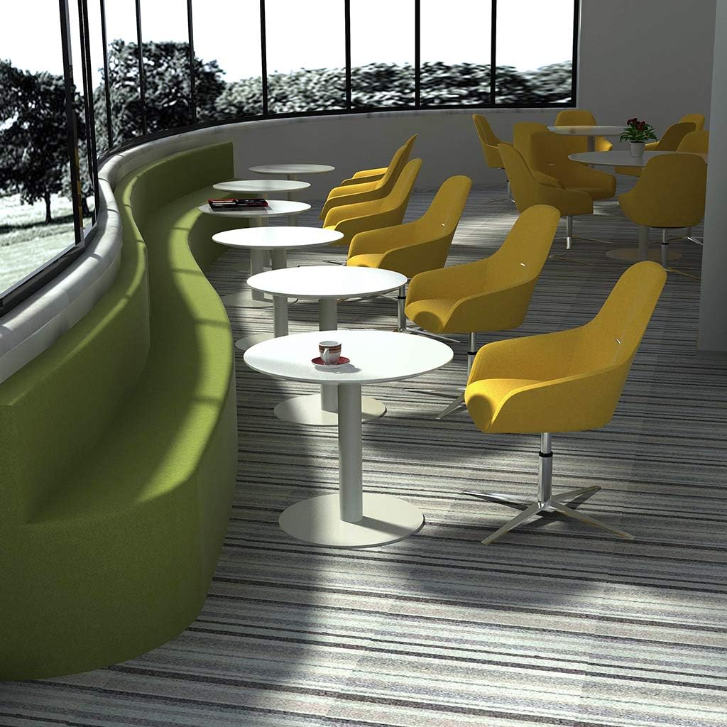 Sunon Round Cafe Conference Table, 28" x 24" Height, Moon White: Kitchen & Dining