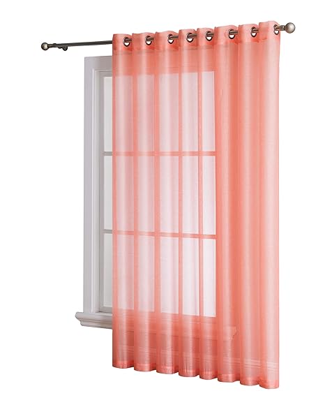 Karina Curtains Patio 102 W X 84 L Coral Amazon Co Uk Kitchen
